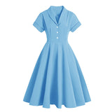 Robe Bleu Longue Vintage Années 60