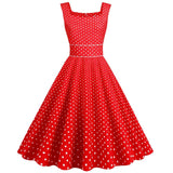 Robe Rouge Pin Up à Pois
