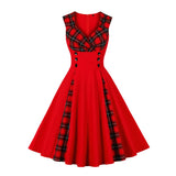 Robe Rouge Rockabilly Rétro Pin Up 50's