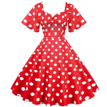 Robe Rouge Manches Bouffantes Pin Up