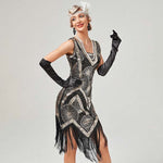 Robe Années 20 Taille Basse Noir
