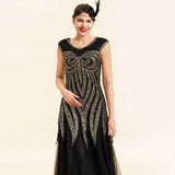 Robe Longue Noire à Paillettes Années 20