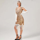 Robe or Charleston Années 20 Grande Taille