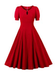 Robe Rouge Manches Bouffantes Années 30