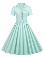 Robe Turquoise Simple Années 30
