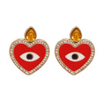 Boucle d’Oreille Coeur Rouge Années 50 - 54349-RD