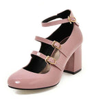 Chaussures Années 50 T-Strap Rose