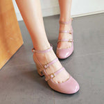 Chaussures Années 50 T-Strap Rose