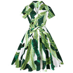 robe feuilles tropicales