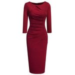 Robe Fourreau Retro - Rouge / S