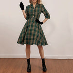 Robe Verte à Carreaux Vintage